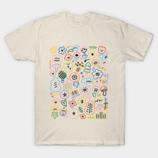 Flowers Doodles (Light ver.) T-Shirt